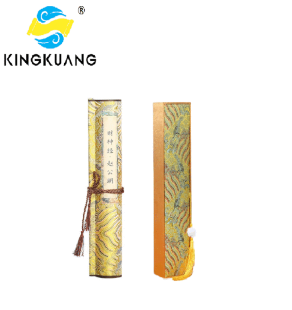 34*590cm  Xuan Paper Copying & Tracing Hand Scroll  Artworks Gift Set for Daoism Classic Scriptures < God of Wealth Scriptures> CAI SHEN JING
