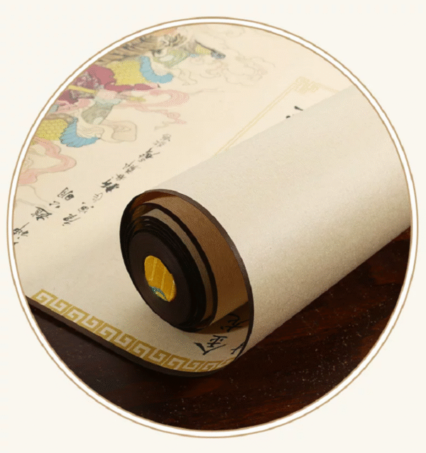 34*590cm  Xuan Paper Copying & Tracing Hand Scroll  Artworks Gift Set for Daoism Classic Scriptures < God of Wealth Scriptures> CAI SHEN JING