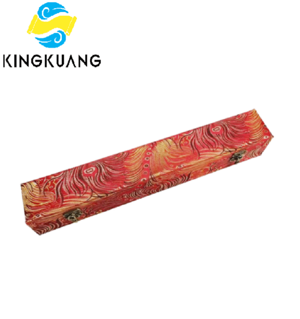 Xuan Paper Hand Scroll  Red Phoenix Tail Song Brocade Box Luxury Jewelry Samite Box Customed