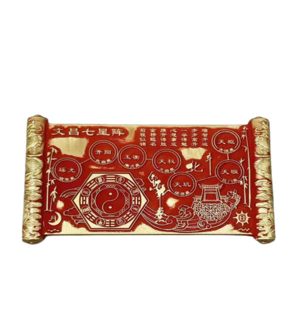 Student Lucky Mascot of Top Rank Exam by Golden List Ode.Seven-Star Protection, Golden List Title Vermilion  Red Color  Crafts