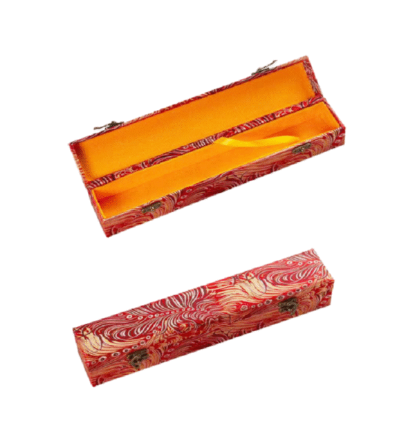 Xuan Paper Hand Scroll  Red Phoenix Tail Song Brocade Box Luxury Jewelry Samite Box Customed