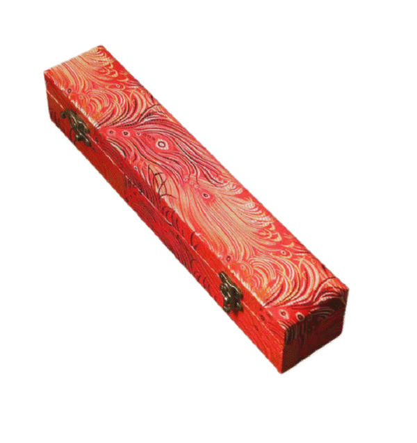 Xuan Paper Hand Scroll  Red Phoenix Tail Song Brocade Box Luxury Jewelry Samite Box Customed