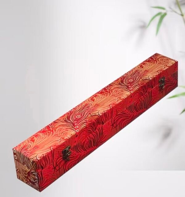 Xuan Paper Hand Scroll  Red Phoenix Tail Song Brocade Box Luxury Jewelry Samite Box Customed