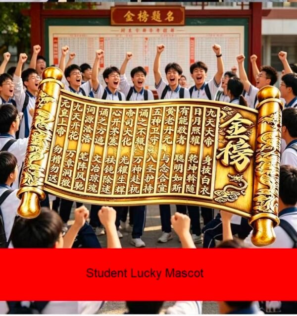 Student Lucky Mascot of Top Rank Exam by Golden List Ode.Seven-Star Protection, Golden List Title  Bracket and  Song Brocade Box Set
