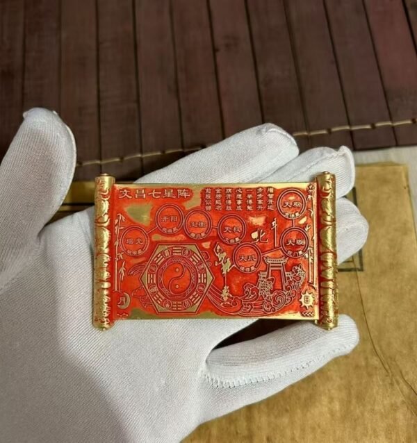 Student Lucky Mascot of Top Rank Exam by Golden List Ode.Seven-Star Protection, Golden List Title Vermilion  Red Color  Crafts