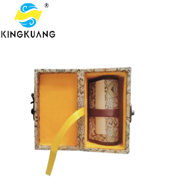Buddhism Yellow  Eternal Blue Xuan Paper Calligraphy Paper Hand Scroll Song Brocade Samite Box Set of Writing The Heart of Sutra