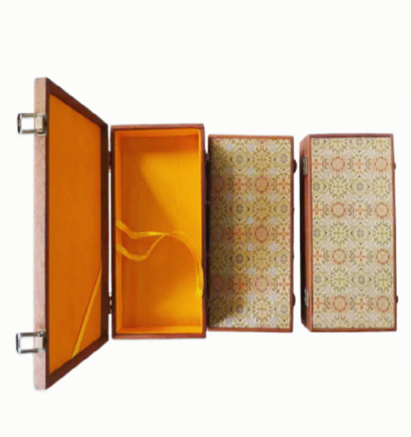 32*16*4.5cm Xuan Paper Folding Book Rectangle Song Brocade Faces Rosewood Solid Wood Package  Silk Necklace Gift  Jewerly Storage Box
