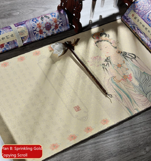 Chinese Calligraphy Copying Writing Buddhist Sciptures of < The Universal Gate Chapter of  Avalokiteshvara Bodhisattva > Song Brocade Box Set