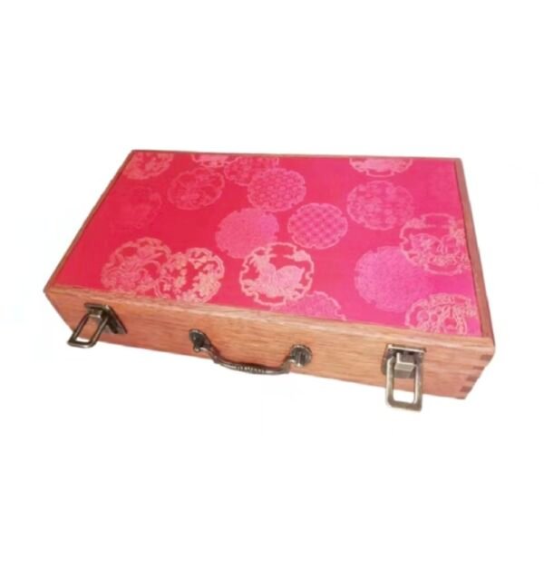 32*16*4.5cm RoseWood Brocade Fabric Red Rabbit  Marriage Gift Box Storage Silk Package Box Jewelry Gift Collection Case