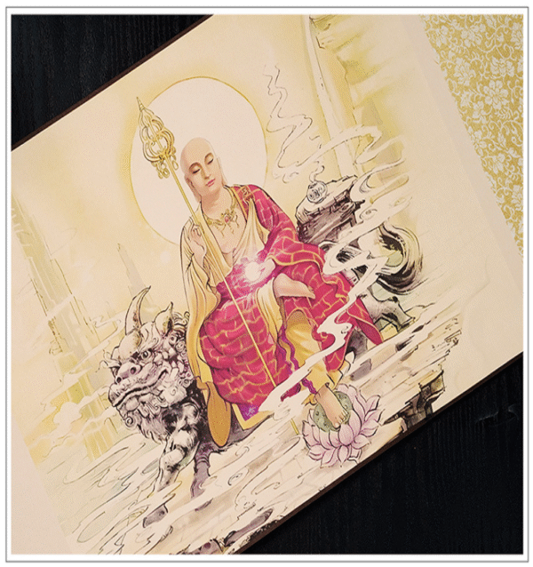 Xuan Chinese Paper Art Paper Calligraphy Hand Scroll Brocade Box Set for  Copying Writing of < The Sutra of the Past Vows of Earth Store Bodhisattva >