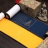 Buddhism Yellow  Eternal Blue Xuan Paper Calligraphy Paper Hand Scroll Song Brocade Samite Box Set of Writing The Heart of Sutra