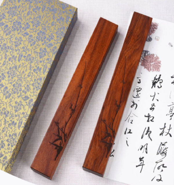 Chinese Heavy  Solid Wood  Paperweight  Song Brocade Box  The cardboard gift box four treasures of Study Room gift.