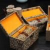Buddhism Yellow  Eternal Blue Xuan Paper Calligraphy Paper Hand Scroll Song Brocade Samite Box Set of Writing The Heart of Sutra
