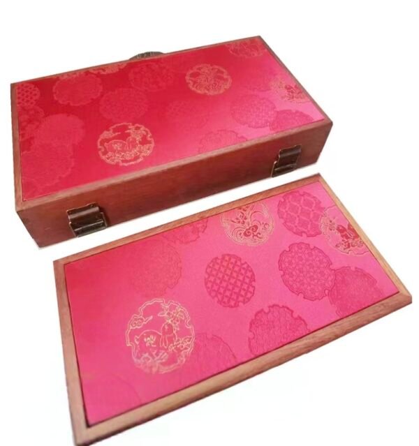 32*16*4.5cm RoseWood Brocade Fabric Red Rabbit  Marriage Gift Box Storage Silk Package Box Jewelry Gift Collection Case