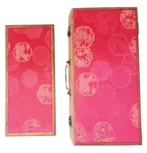 32*16*4.5cm RoseWood Brocade Fabric Red Rabbit  Marriage Gift Box Storage Silk Package Box Jewelry Gift Collection Case