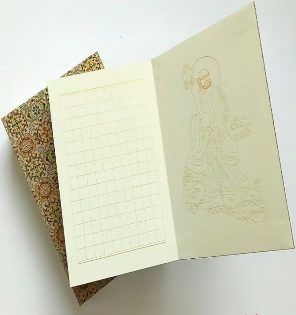 Xuan Paper  Calligraphy Paper Folding Book  Simple  MDF Song Brocade  Box Set Gift for Writing Daoism Classic  <  Tao Te Ching   > -Lao Tzu or < The Diamond Sutra > 