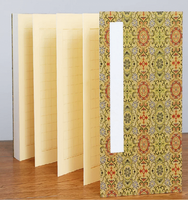 Xuan Paper  Calligraphy Paper Folding Book  Simple  MDF Song Brocade  Box Set Gift for Writing Daoism Classic  <  Tao Te Ching   > -Lao Tzu or < The Diamond Sutra > 
