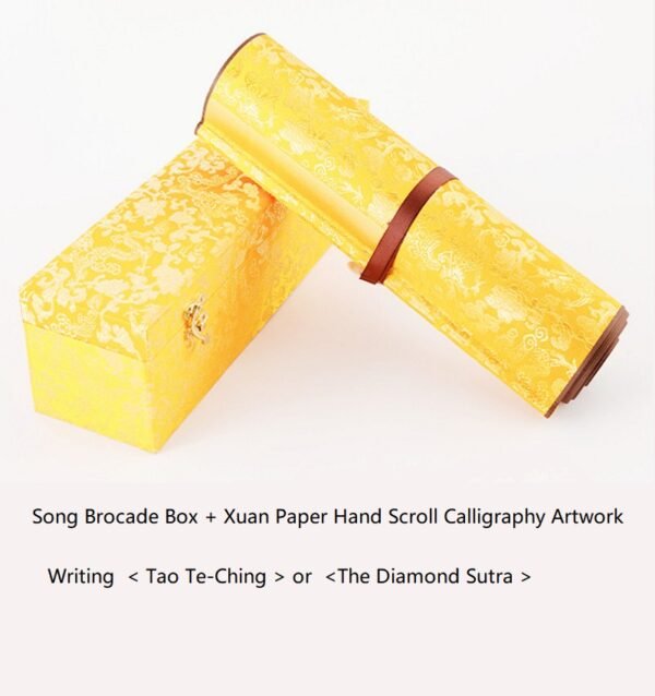 Xuan Paper Calligraphy Paper Hand Scroll Song Brocade Box Set for Writing  < Tao Te Ching> <The Diamond Of Sutra > .