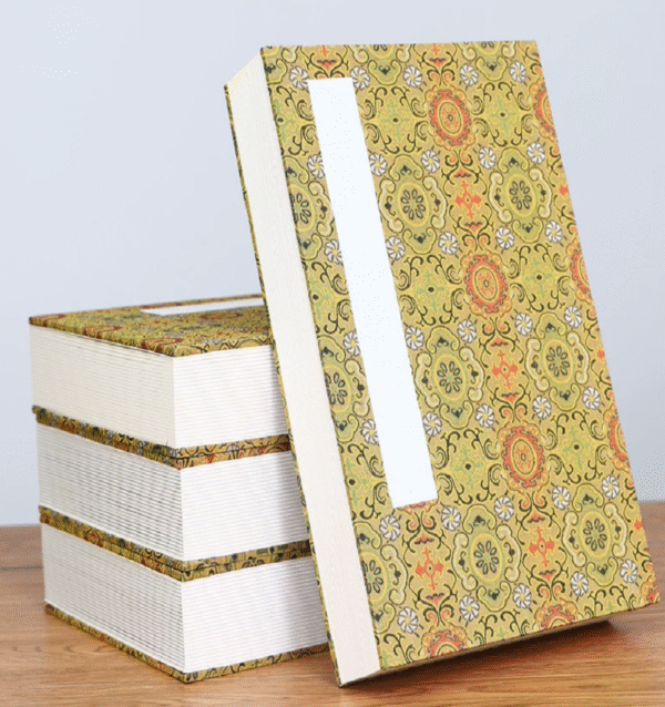 Xuan Paper  Calligraphy Paper Folding Book  Simple  MDF Song Brocade  Box Set Gift for Writing Daoism Classic  <  Tao Te Ching   > -Lao Tzu or < The Diamond Sutra > 