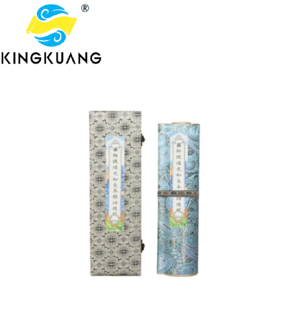 xuan paper hand scroll calligraphy song brocade box set copying < Sutra of Medicine Buddha >