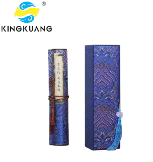 001 Xuan Paper Hand Scroll Copying Chinese Daoism Classic Longevity Article 《 ZUO WANG LUN 》Tang Dynasty Song Brocade Box