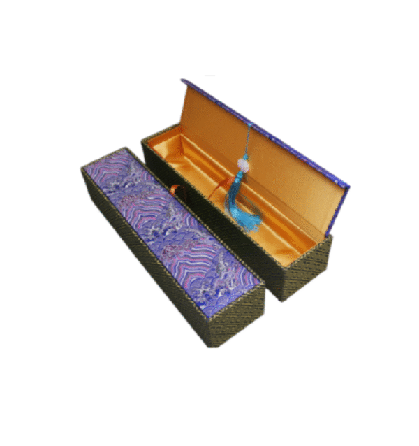 Xuan Paper Hand Scroll Copying Chinese Daoism Classic Longevity Article 《 ZUO WANG LUN 》Tang Dynasty Song Brocade Box