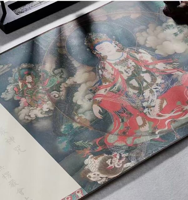 Xuan Paper Hand Scroll Artworks Gift Song Brocade Box  Set Copying Calligraphy <  Śūraṅgama Mantra > 