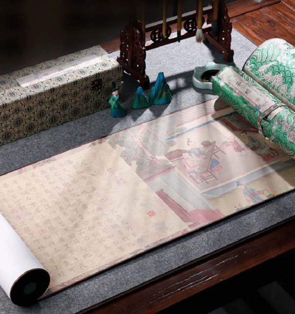 xuan paper hand scroll Artwork copying < The Classic of Tea > song brocade box Gift set