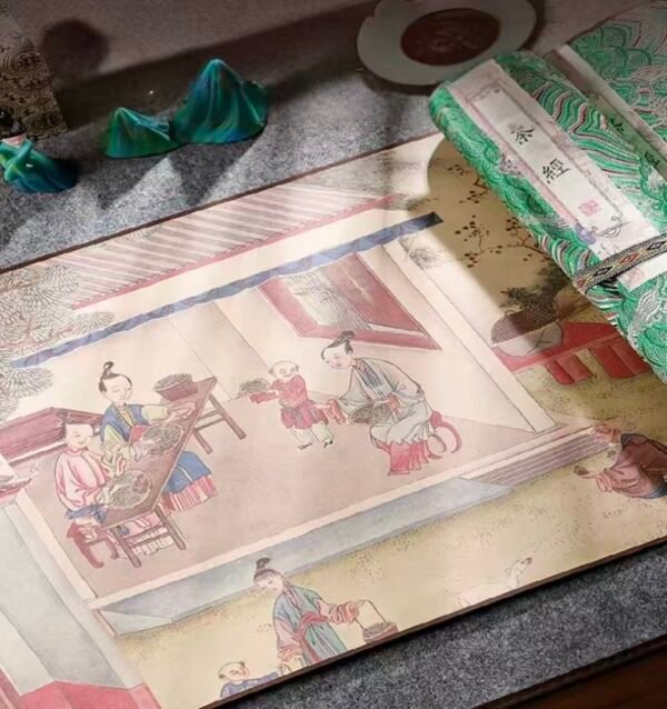 xuan paper hand scroll Artwork copying < The Classic of Tea > song brocade box Gift set