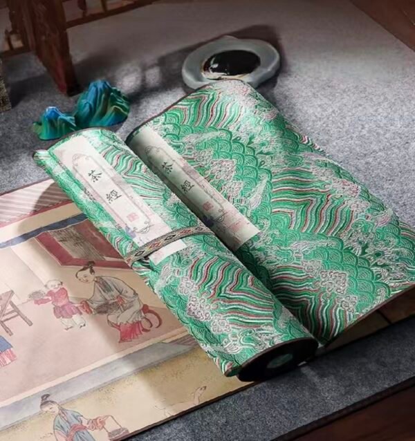 xuan paper hand scroll Artwork copying < The Classic of Tea > song brocade box Gift set