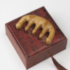 Chinese Solid Wood Sandalwood Massage Comb Gift Elegant Brocade Box Set