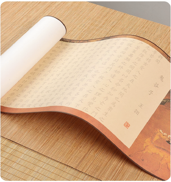 Xuan Paper Calligraphy Hand Scroll Copying  Ancient  Wisdom on Strategy and Tactics < GUI GU ZI > Song Brocade Box
