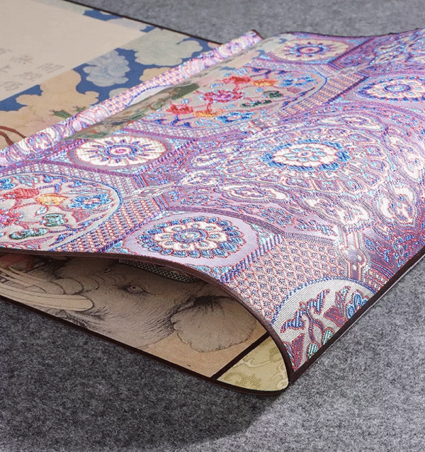 35*795cm Xuan Paper Hand Scroll Copying Universal Virtue Bodhisattva"s  Practices and Vows" Chapter Song Brocade Box Set 