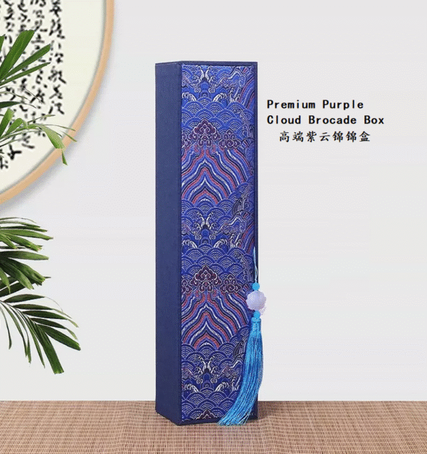 Xuan Paper Hand Scroll Copying Chinese Daoism Classic Longevity Article 《 ZUO WANG LUN 》Tang Dynasty Song Brocade Box