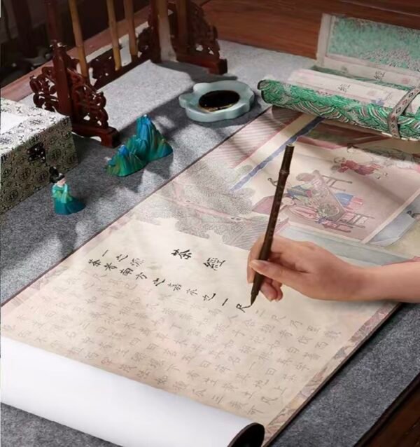 xuan paper hand scroll Artwork copying < The Classic of Tea > song brocade box Gift set