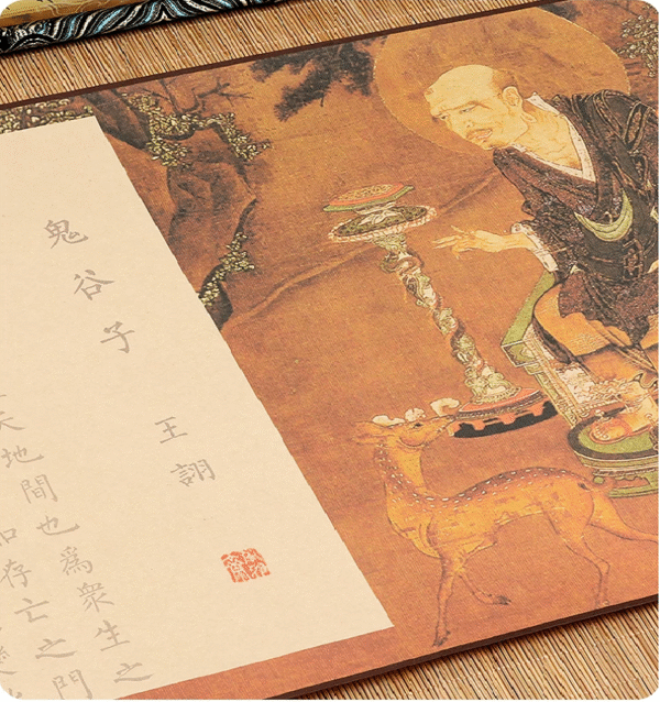 Xuan Paper Calligraphy Hand Scroll Copying  Ancient  Wisdom on Strategy and Tactics < GUI GU ZI > Song Brocade Box