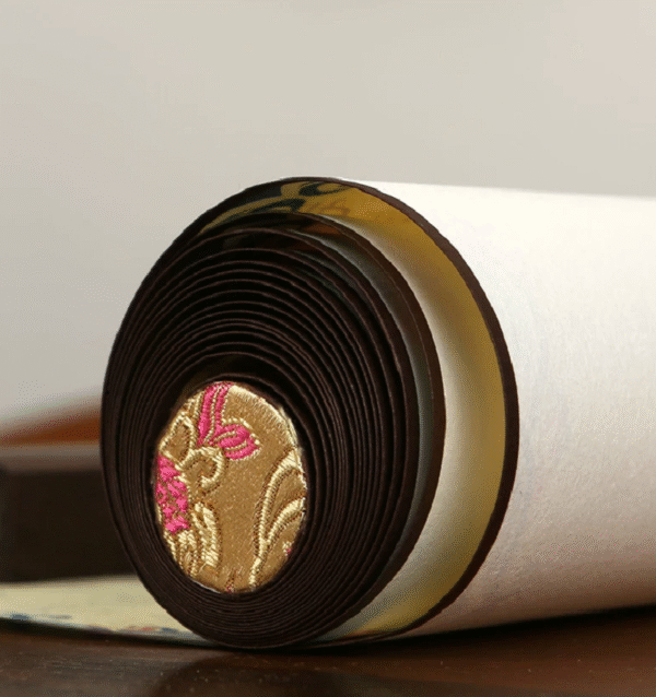 Xuan Paper Calligraphy Hand Scroll Copying of Buddhism Classic < The Ten Great Vows of Manjushri Bodhisattva >
