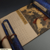 Xuan Paper Hand Scroll Copying Chinese Daoism Classic Longevity Article 《 ZUO WANG LUN 》Tang Dynasty Song Brocade Box