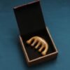 Chinese Solid Wood Sandalwood Massage Comb Gift Elegant Brocade Box Set