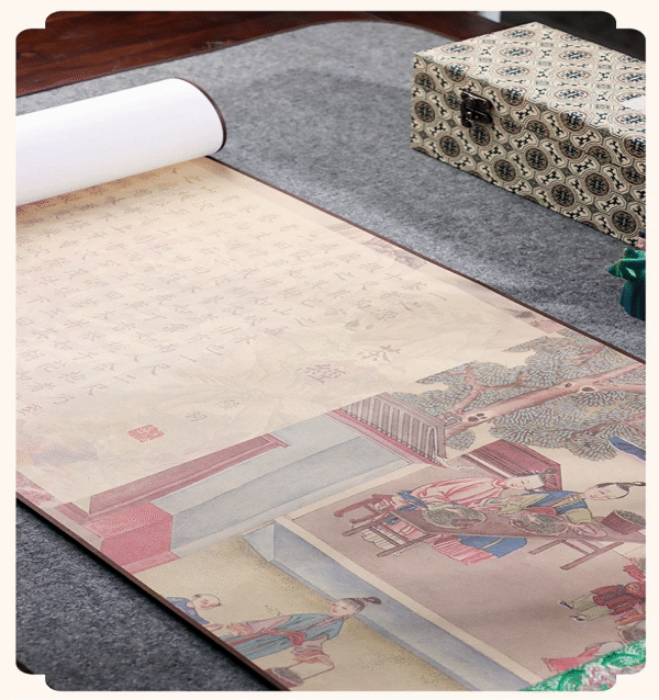 xuan paper hand scroll Artwork copying < The Classic of Tea > song brocade box Gift set