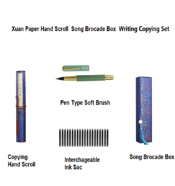 Xuan Paper Hand Scroll Copying  Phonetic Rhyme and Musical Rhythm  Article 《 Sheng Lv Qi Meng 》by Che Wan Yu  in Qing  Dynasty  Song Brocade Box 