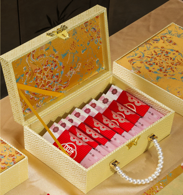 Bride price  Spousal  Conjugal gift  Marriage  Nuptial settlement  Dowry money box Red Yun Brocade Box