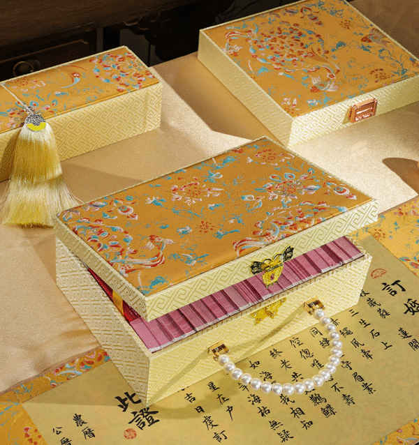 Bride price  Spousal  Conjugal gift  Marriage  Nuptial settlement  Dowry money box Red Yun Brocade Box