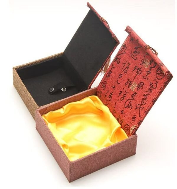 Chinese Solid Wood Sandalwood Massage Comb Gift Elegant Brocade Box Set