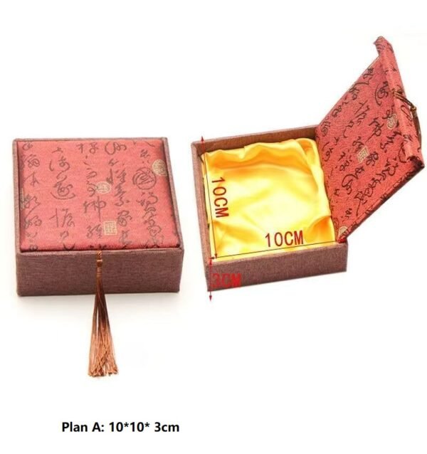 Chinese Solid Wood Sandalwood Massage Comb Gift Elegant Brocade Box Set