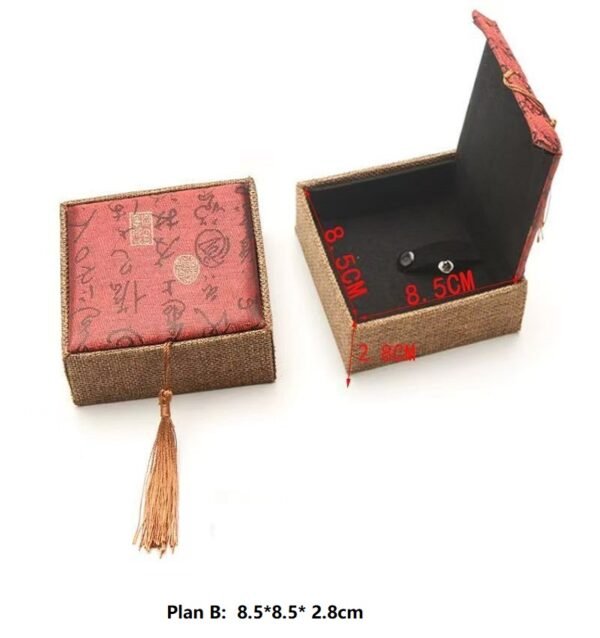 Chinese Solid Wood Sandalwood Massage Comb Gift Elegant Brocade Box Set