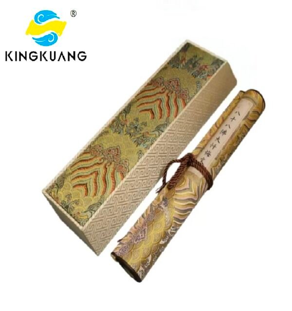 Xuan Paper Hand Scroll Copying  Buddhism  Article < The Great Repentance Sutra of Eighty-Eight Buddhas > Song Brocade Box