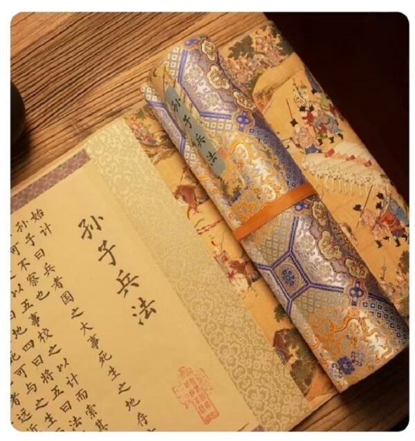 Xuan Paper Hand Scroll Chinese Calligraphy Copying Tracing Business Strategy < The Art of War   >  Artwork Collection Brocade Box Set