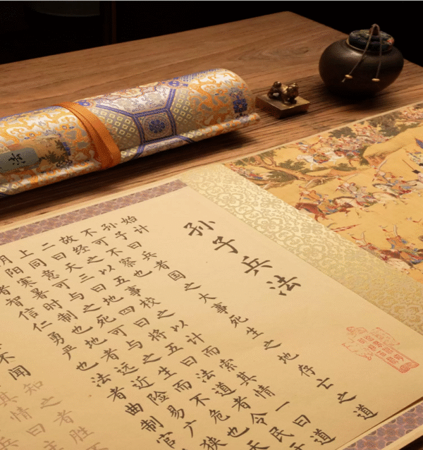 Xuan Paper Hand Scroll Chinese Calligraphy Copying Tracing Business Strategy < The Art of War   >  Artwork Collection Brocade Box Set