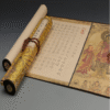Xuan Paper Hand Scroll Copying  Buddhism  Article < The Great Repentance Sutra of Eighty-Eight Buddhas > Song Brocade Box